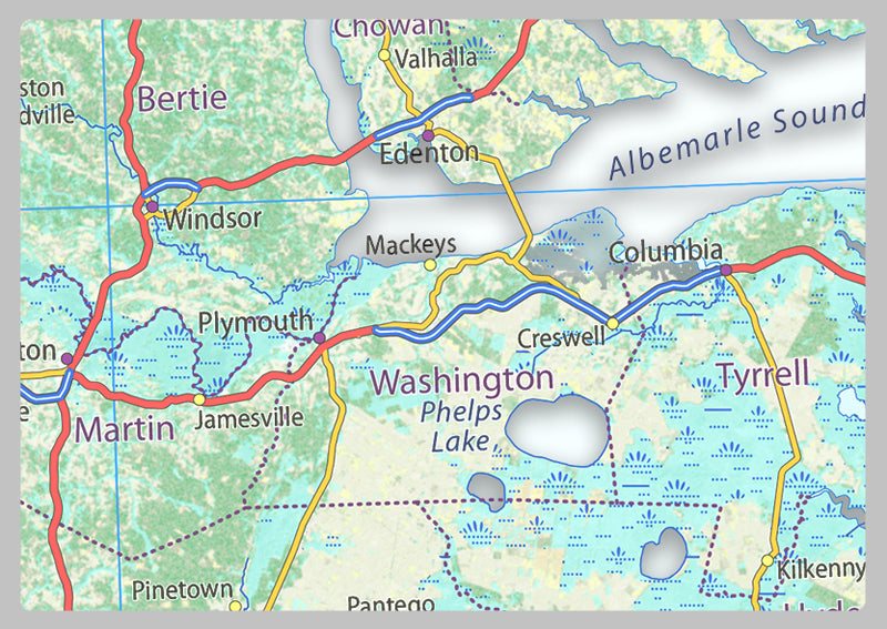 North Carolina Physical State Map