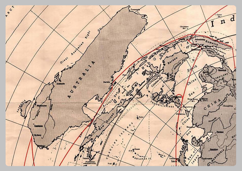 1950 - North Polar Azimuthal Equidistant Projection Map