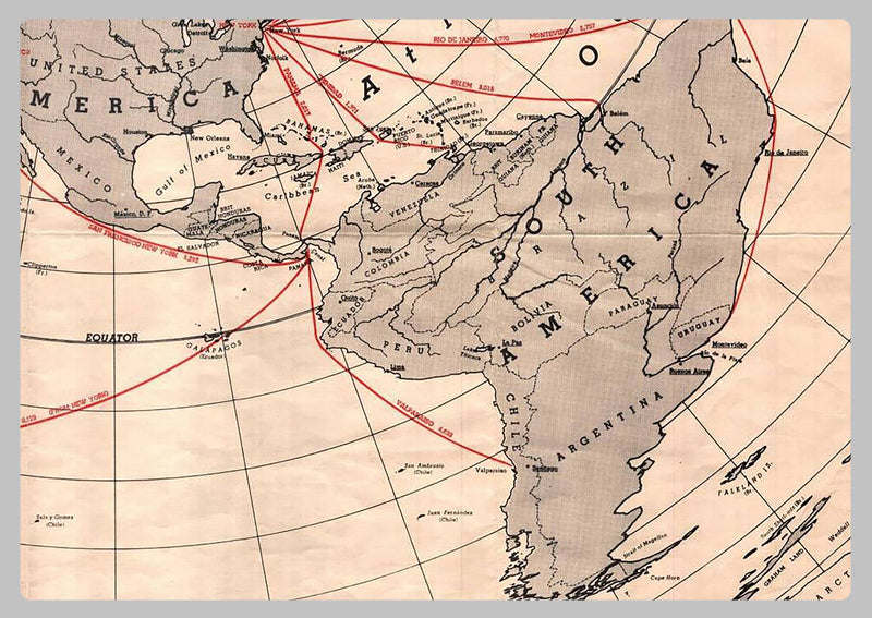 1950 - North Polar Azimuthal Equidistant Projection Map