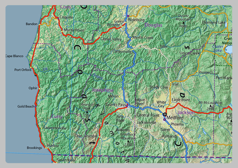Oregon State Physical Map