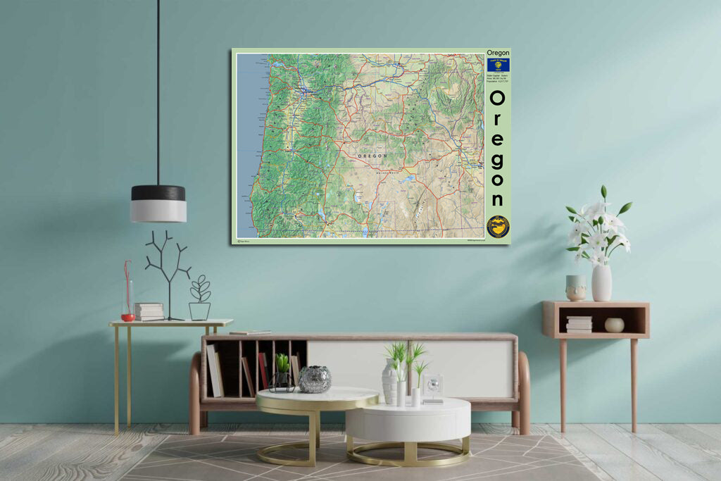 Oregon State Physical Map