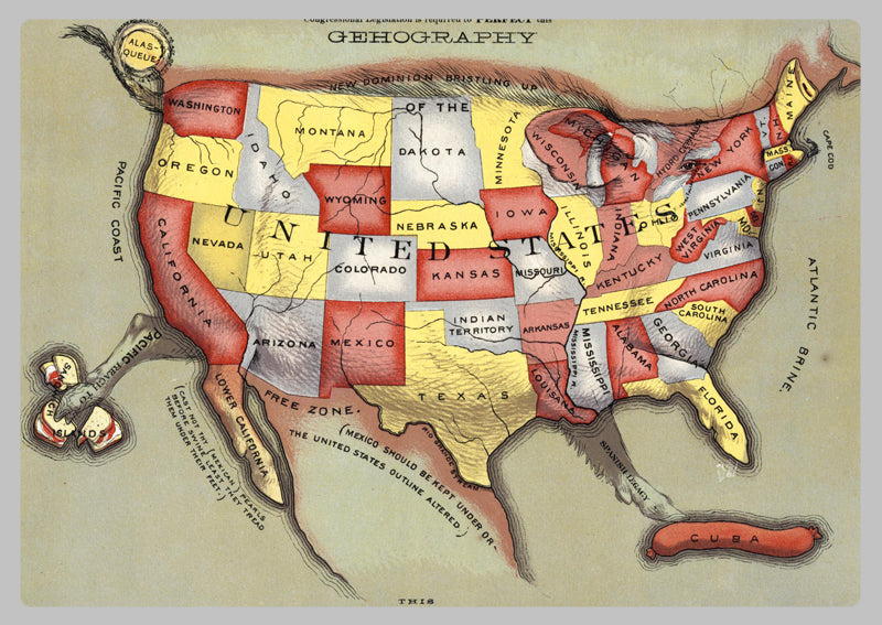 1876 - Porcineograph of the USA