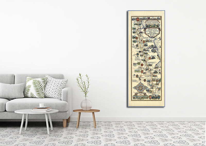 1930 - Pratts High Test Map of the Great North Road