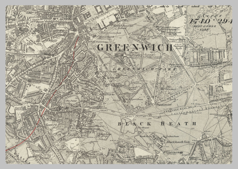 1872 South East London Ordnance Survey Map