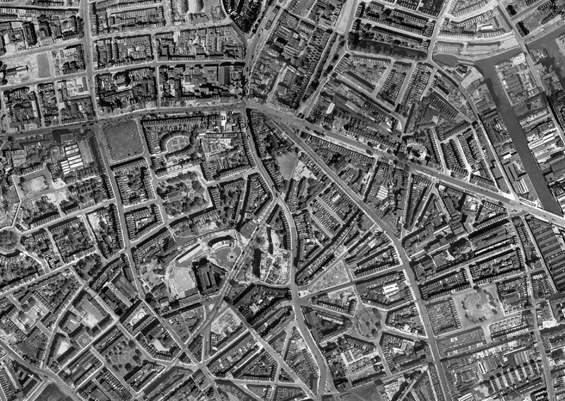 Post-War 1947 London Aerial Map - Islington