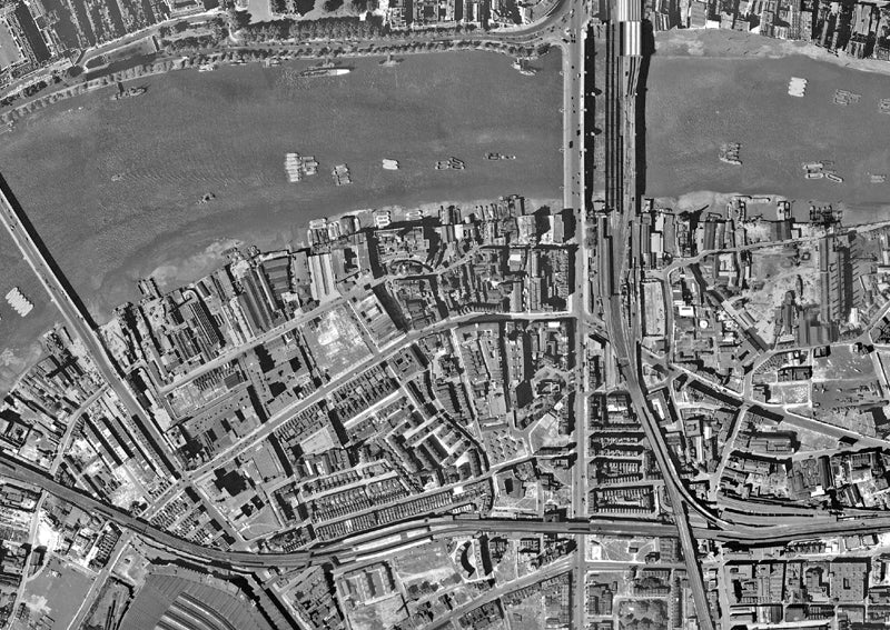 Post-War 1947 London Aerial Map - The City