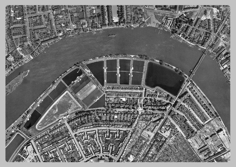 1947 Post-War London Aerial Map - Chiswick
