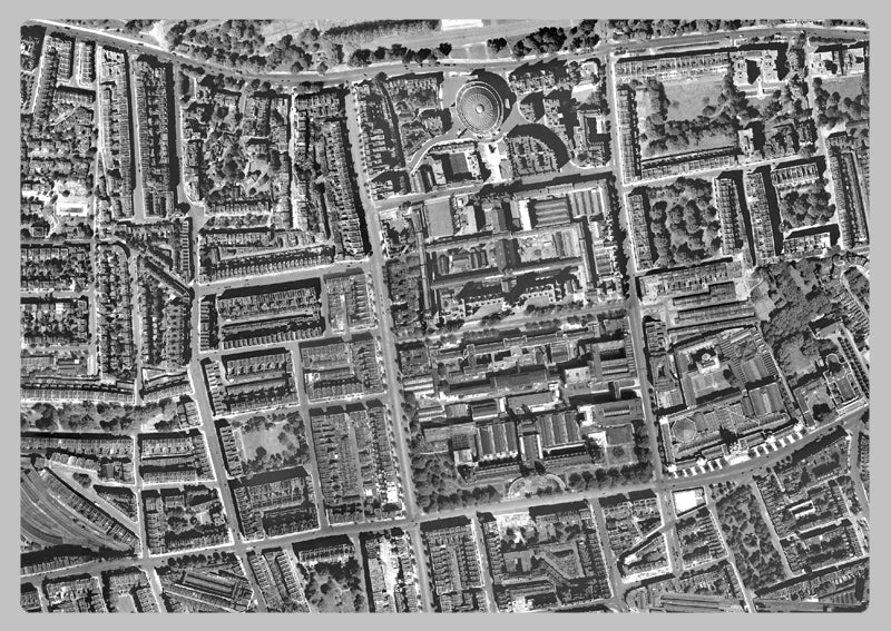 1947 Post-War London Aerial Map - Kensington