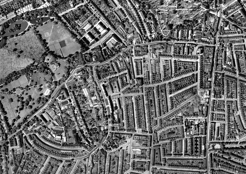 Post-War 1947 London Aerial Map - Highbury