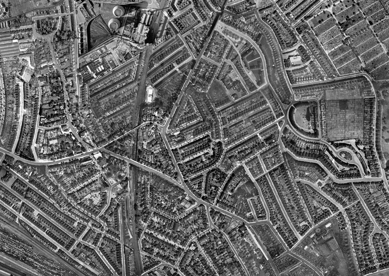 Post-War 1947 London Aerial Map - Harlesden