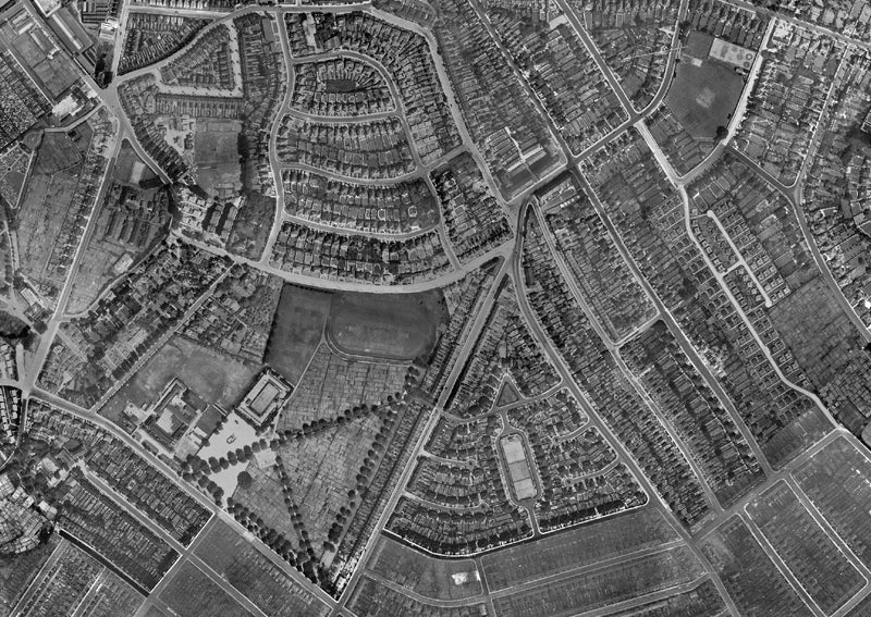 Post-War 1947 London Aerial Map - Harlesden