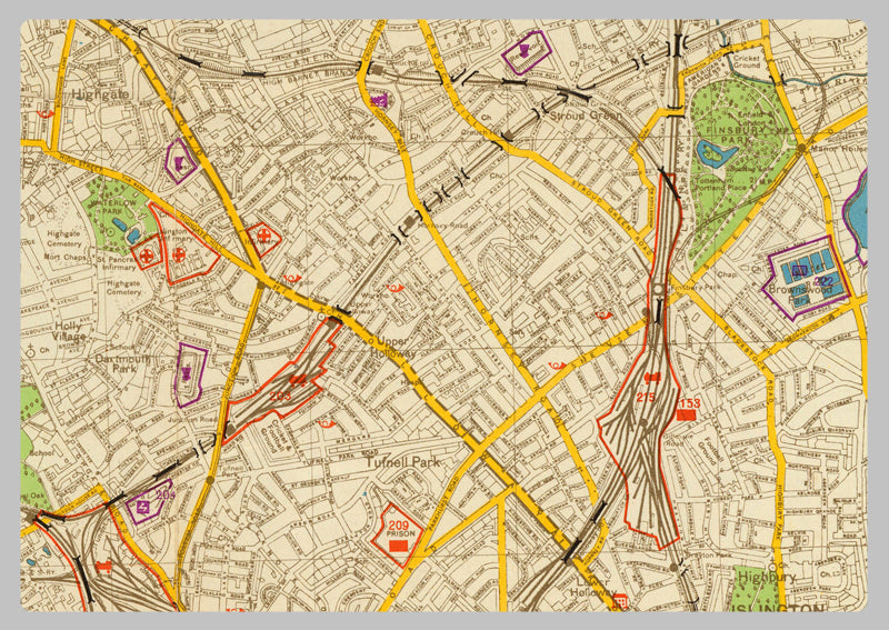 1941 German North West London Military Map