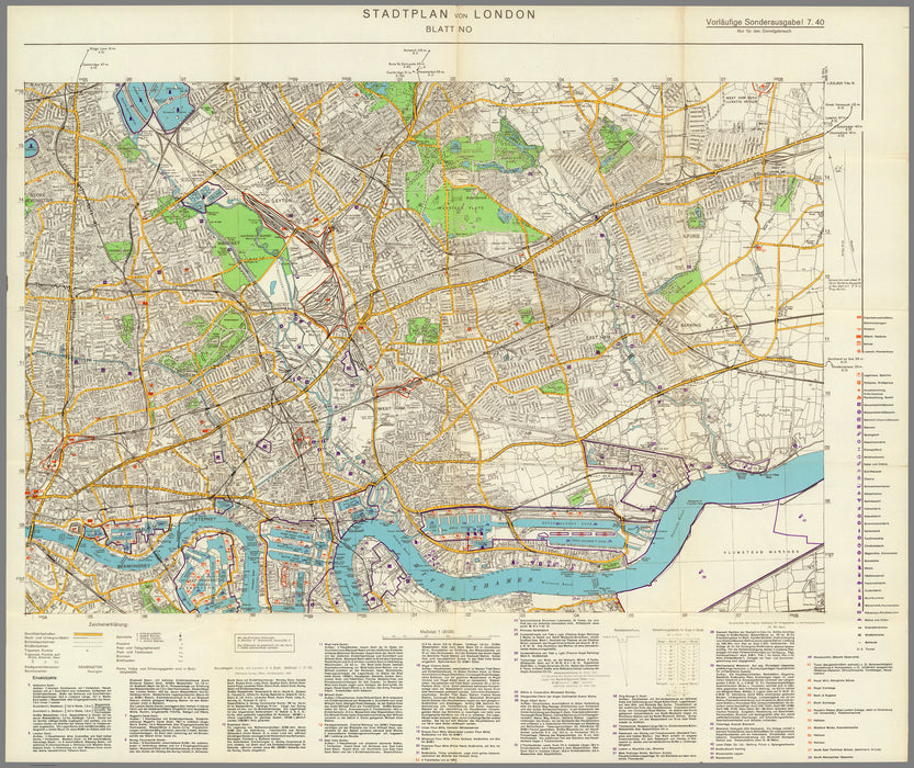 1941 German North London Military Map