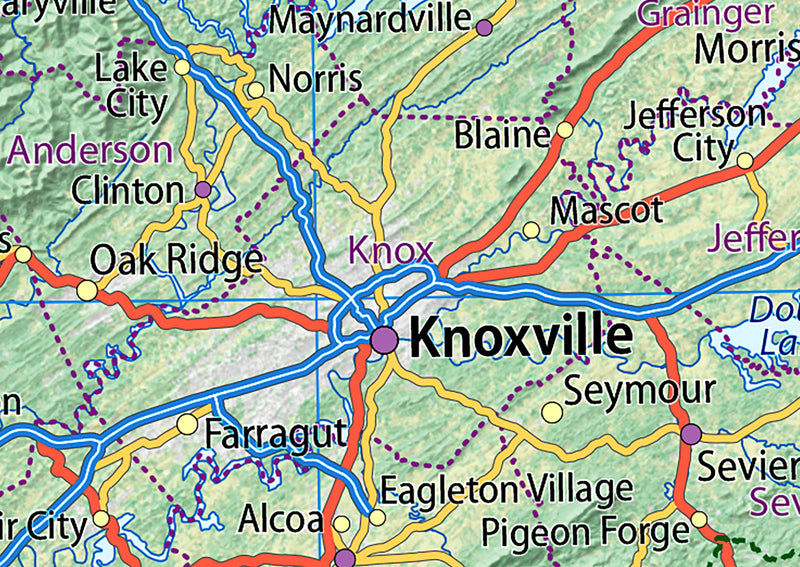 Tennessee Physical State Map