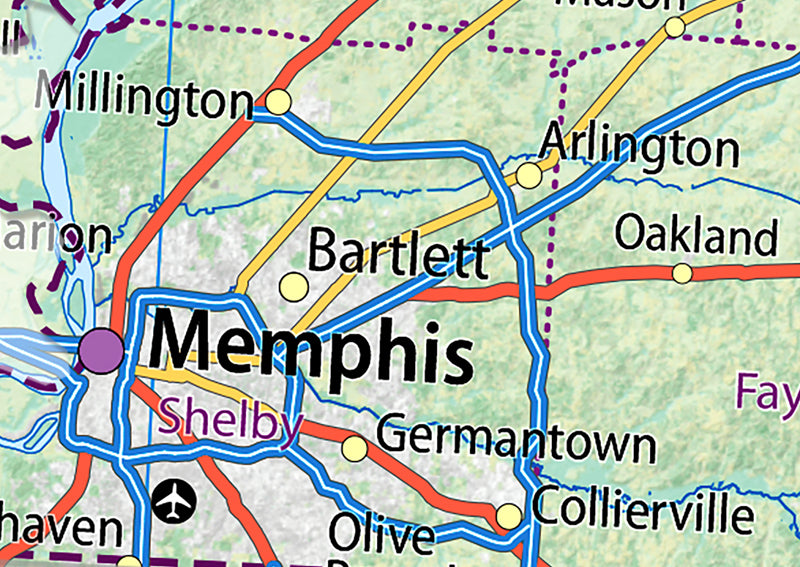 Tennessee Physical State Map