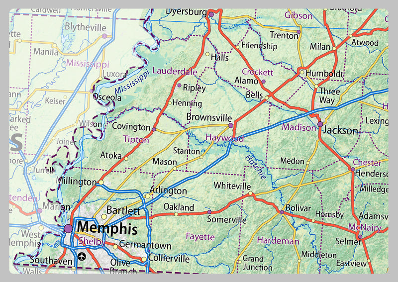 Tennessee Physical State Map