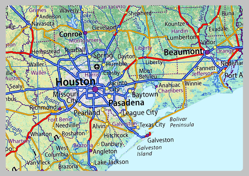 Texas Physical State Map