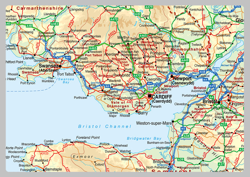 The South of England Physical Map