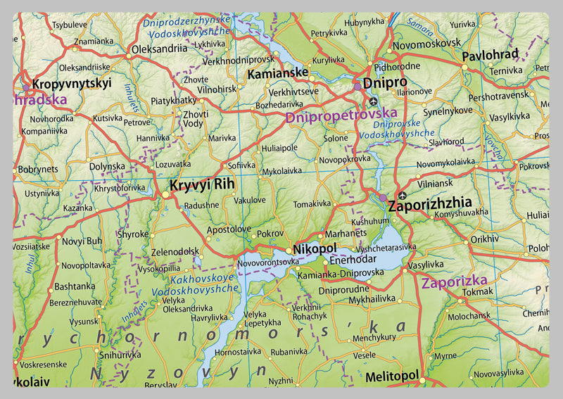 Detailed Ukraine Physical Map