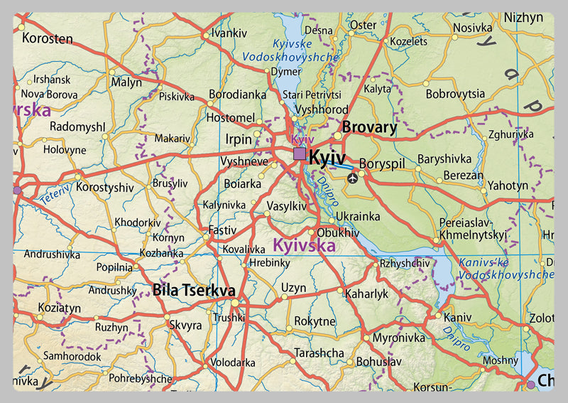 Detailed Ukraine Physical Map