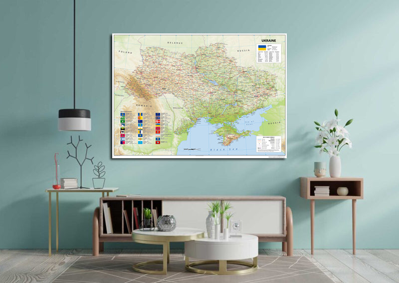 Detailed Ukraine Physical Map