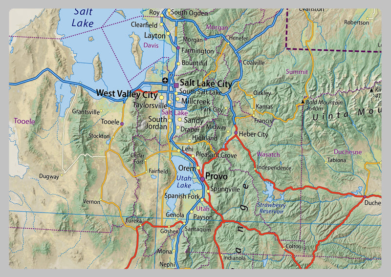 Utah and Colorado State Map