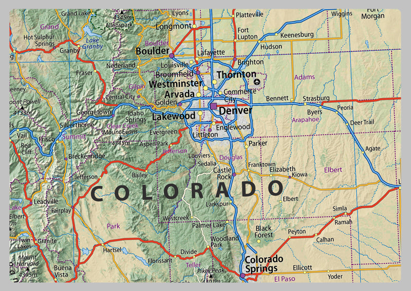 Utah and Colorado State Map