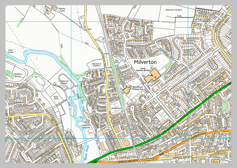 Royal Leamington Spa and Warwick Street Map