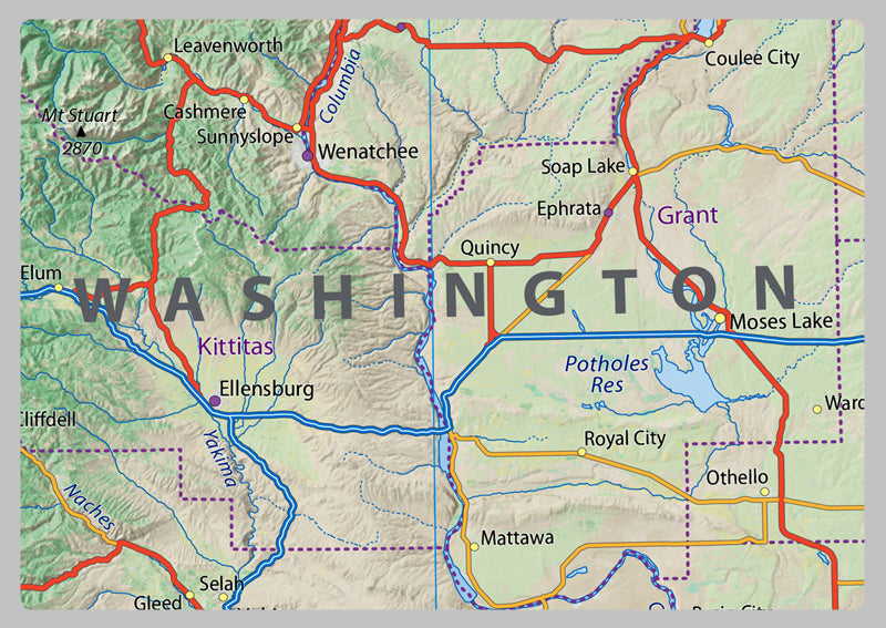 Washington Physical State Map