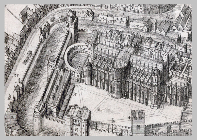 1666 - Windsor Castle by Wenceslaus Hollar (Black)