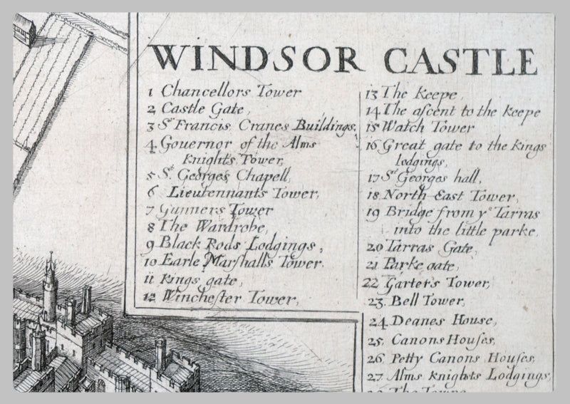 1666 - Windsor Castle by Wenceslaus Hollar (Black)