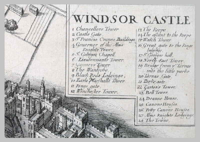 1666 - Windsor Castle by Wenceslaus Hollar (White)