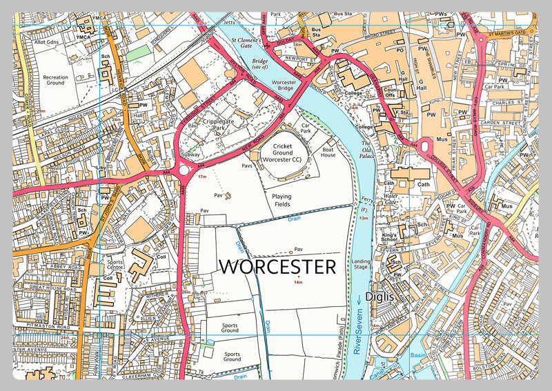 Worcester Street Map