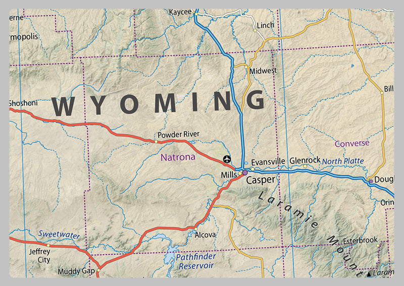 Wyoming Physical State Map