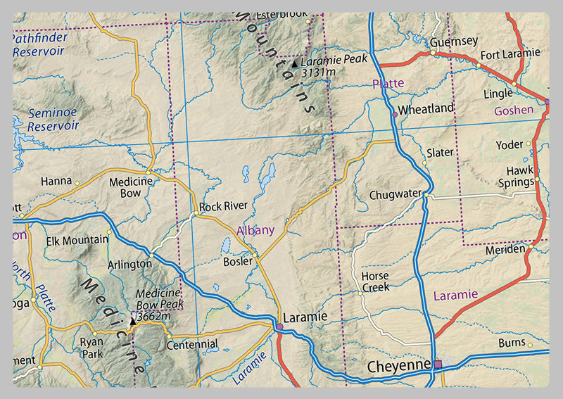 Wyoming Physical State Map