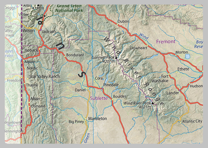 Wyoming Physical State Map