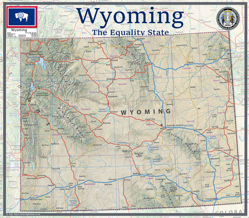 Wyoming Physical State Map