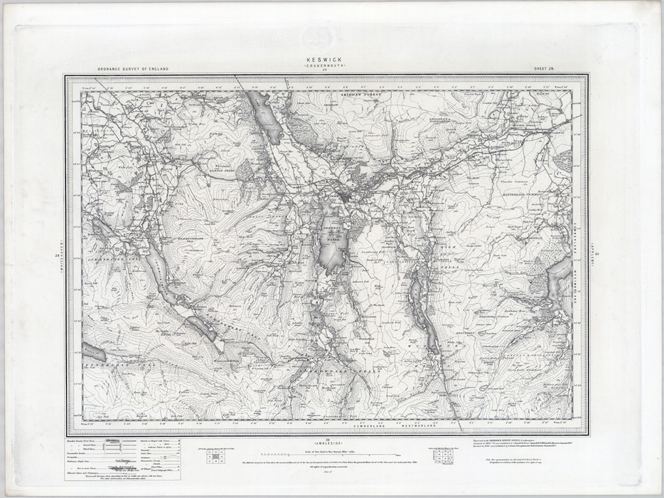 1850 Keswick Ordnance Survey Map