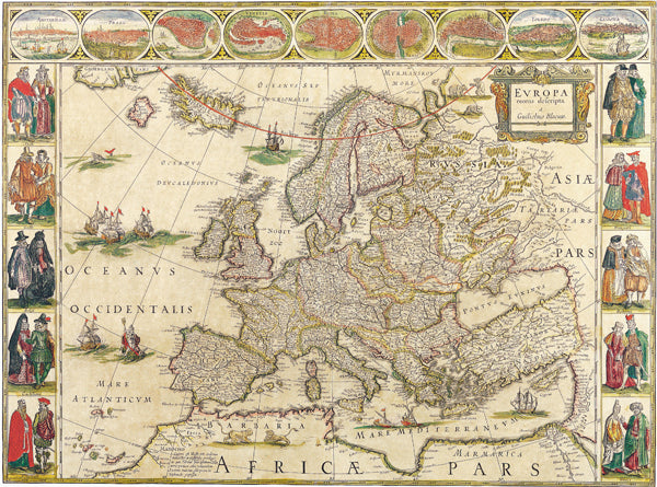 1645 - Map of Europe by Willem Blaeu