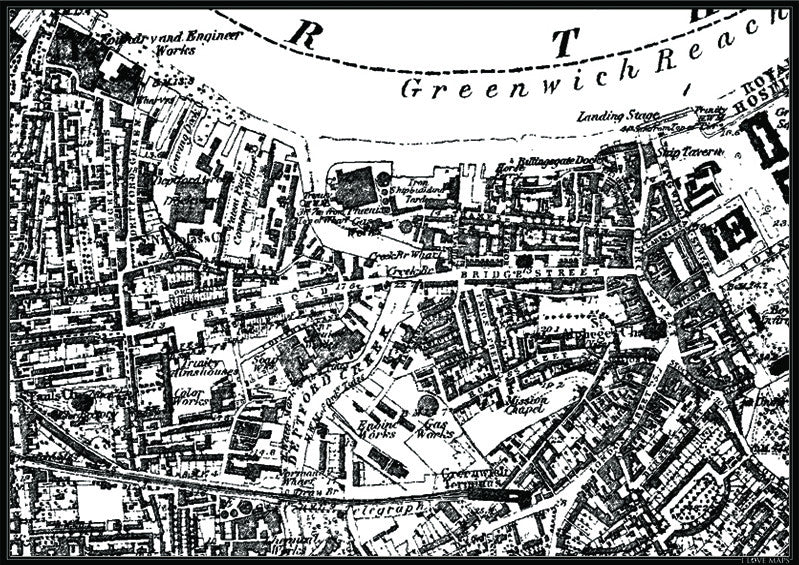 Personalised 1.4km x 1km 19th Century Historical Map