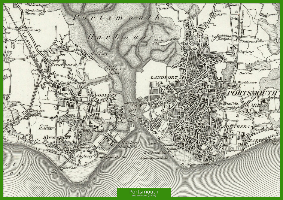Portsmouth and Environs - Ordnance Survey of England and Wales 1870 Series