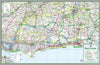 map of West Sussex, England, UK.  This map covers the city of Chichester and the towns      Worthing     Crawley     Bognor Regis     Littlehampton     Shoreham-by-Sea     Horsham     Haywards Heat     Burgess Hill     East Grinstead     Chichester