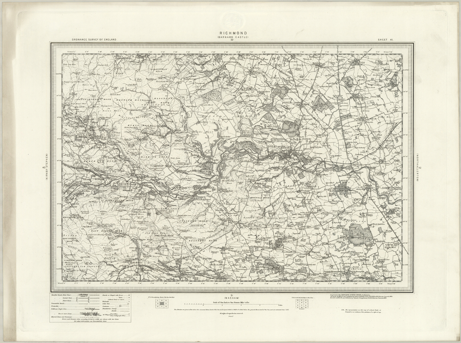 1890 Collection - Richmond (Barnard Castle) Ordnance Survey Map