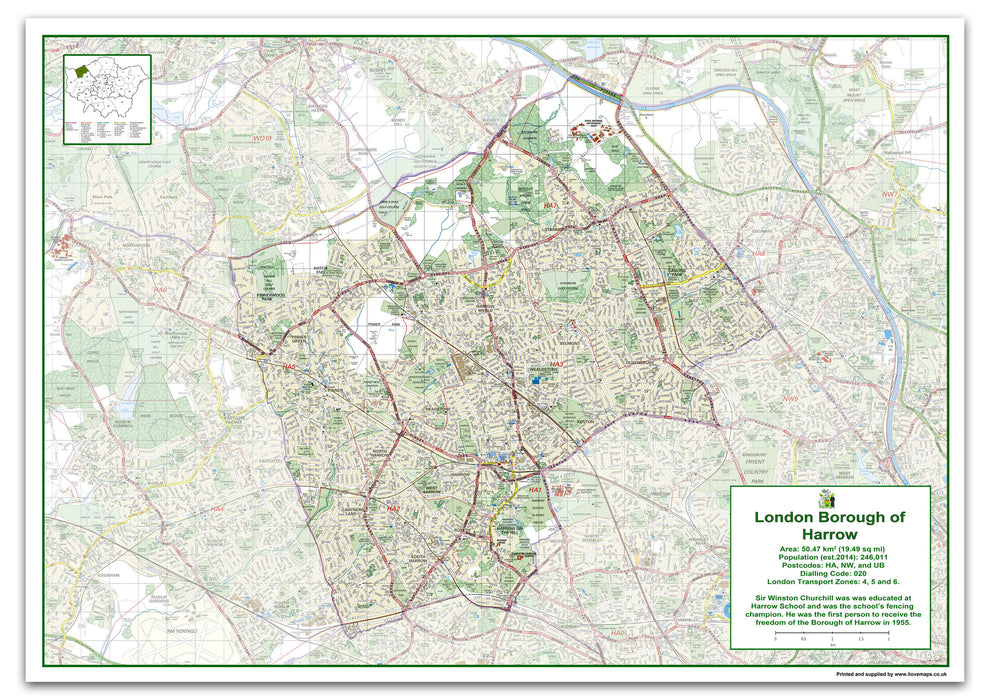 Harrow London Borough Map