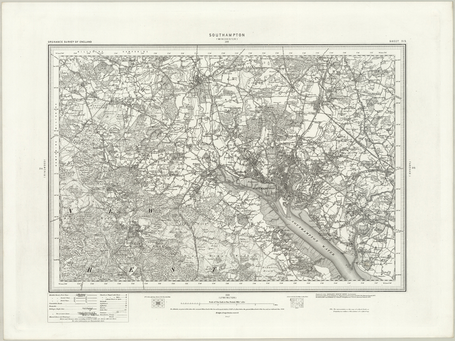 1890 Collection - Southhampton (Winchester) Ordnance Survey Map