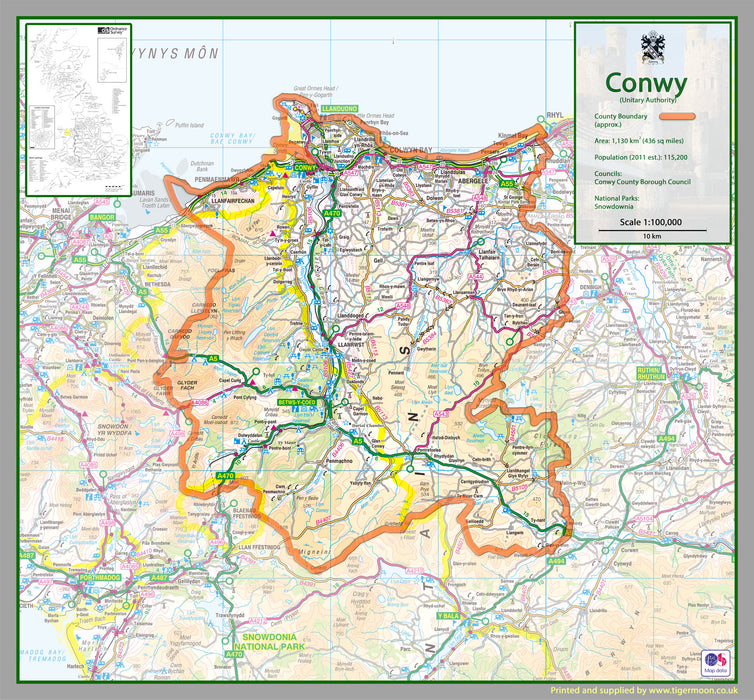 Conwy County Map