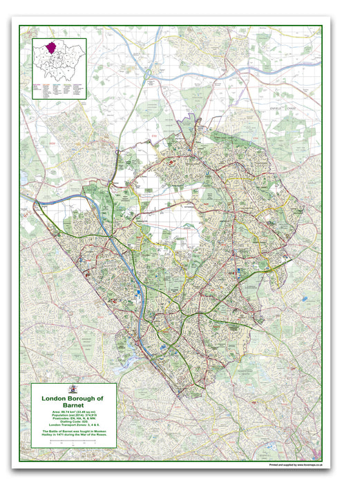 Barnet London Borough Map