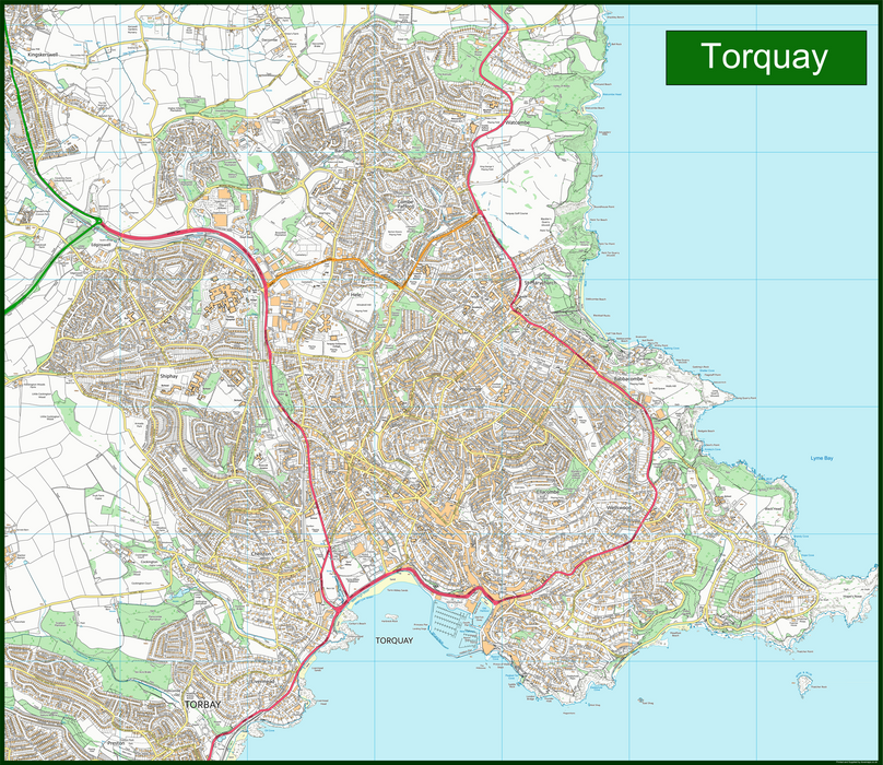Torquay Street Coastal Area Map