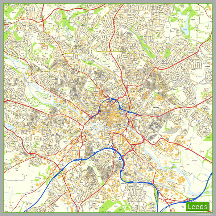 Leeds City Centre Street Map