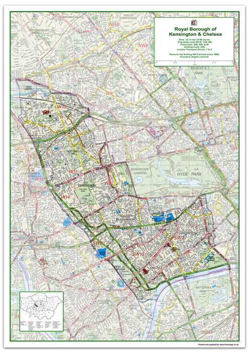 Kensington & Chelsea London Borough Map